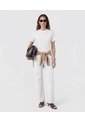 Camiseta Cuello Redondo Con Apliques   Para Mujer Blanco Patprimo de Patprimo