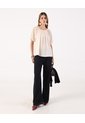 Blusa De Silueta Fluida Con Escote Fruncido  Para Mujer Beige Patprimo de Patprimo