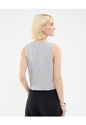 Chaleco Para Mujer Color Gris Claro Marca Patprimo #30250032