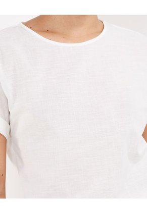 Blusa Para Mujer Manga Corta Color Blanco Marca Patprimo #30123238