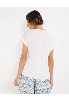 Blusa Para Mujer Manga Corta Color Blanco Marca Patprimo #30123238