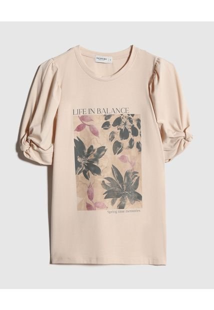 Camiseta Para Mujer Manga Corta Cuello Redondo Color Beige Marca Patprimo #30093592