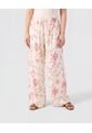 Pantalón Fluido Estampado   Para Mujer Crema Patprimo de Patprimo