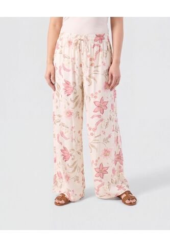 Pantalón Fluido Estampado   Para Mujer Crema Patprimo Patprimo
