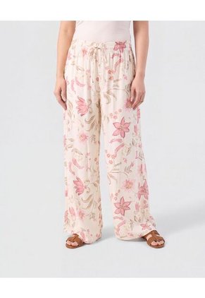 Pantalón Fluido Estampado Para Mujer Crema Patprimo