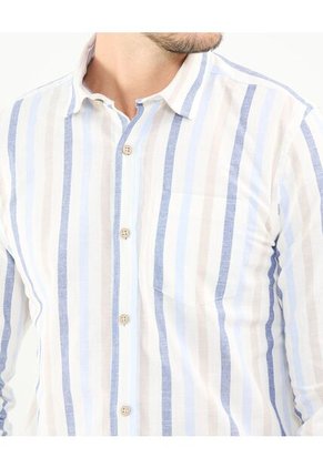 Camisa Para Hombre Manga Larga Con Bolsillo Cuello Casual C Color Azul Claro Marca Patprimo #44013085