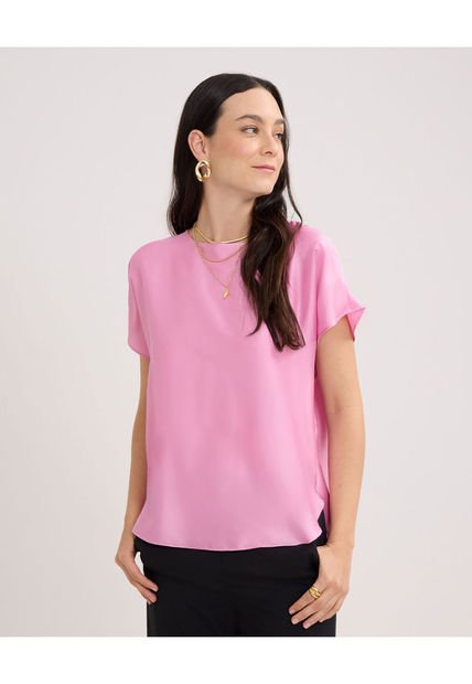 Blusa Para Mujer Manga Corta Color Rosado Marca Patprimo #30123350
