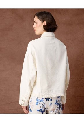 Chaqueta Con Bordado Suizo En Bajo   Para Mujer Blanco Patprimo