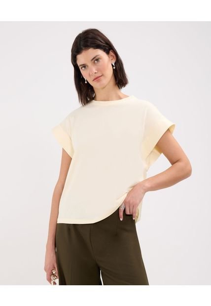 Camiseta Para Mujer Manga Sisa Color Amarillo  Marca Patprimo #30093606