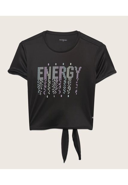 Camiseta Para Niña Manga Corta Color Negro Marca Patprimo #86090335