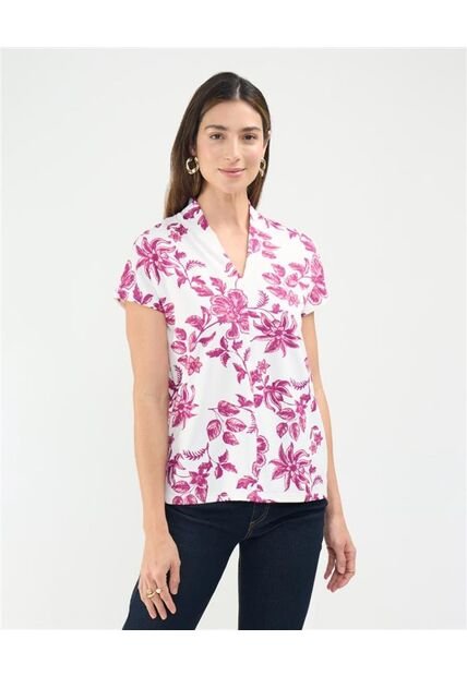 Camiseta Para Mujer Manga Corta Cuello V Color Rosa Marca Patprimo #30093660