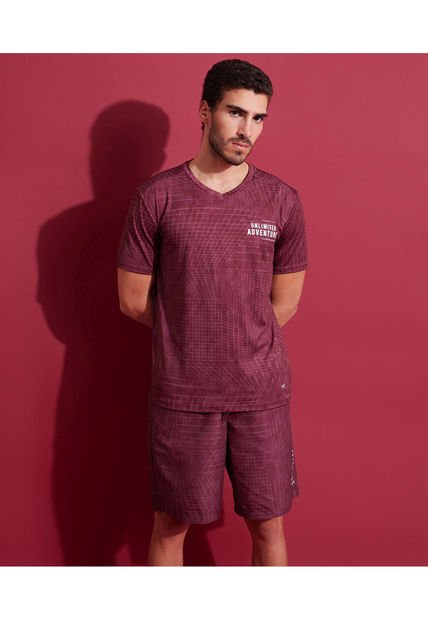 Camiseta Para Hombre Manga Corta Color Vino Marca Patprimo #44090780