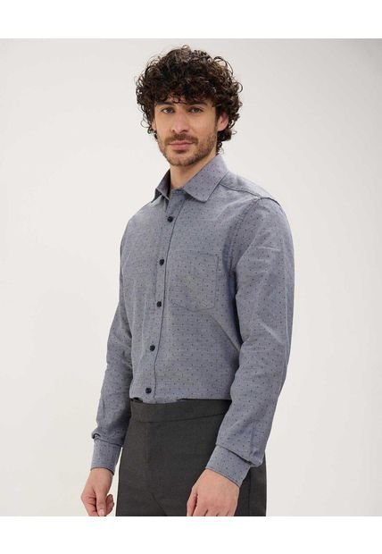 Camisa Para Hombre Manga Larga Con Bolsillo Color Gris  Marca Patprimo #44013057
