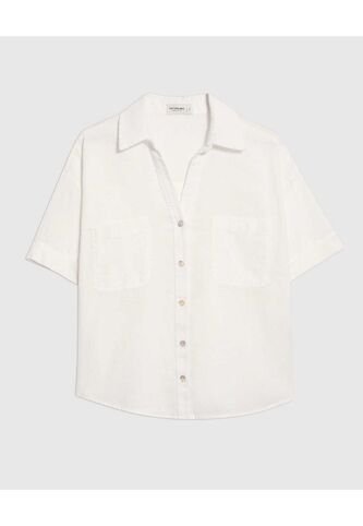 Camisa Para Mujer Manga Corta Color Crema Marca Patprimo #30010677 Patprimo