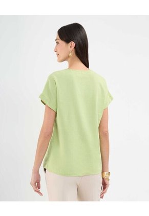 .Blusa Para Mujer M/C Marca Patprimo En Color Verde #30123454