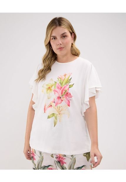 Camiseta Para Mujer Manga Corta Color Blanco Marca Patprimo #14091388