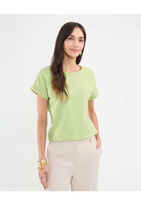 .Blusa Para Mujer M/C Marca Patprimo En Color Verde #30123454