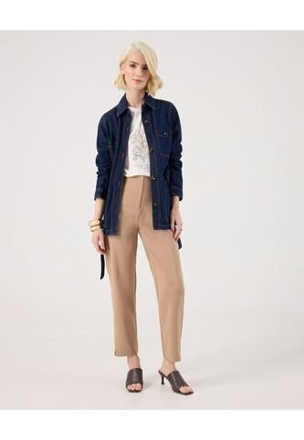 Pantalón Clasico Unicolor  Para Mujer Café Patprimo Patprimo