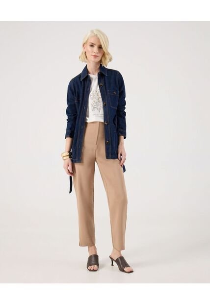 Pantalón Clasico Unicolor  Para Mujer Café Patprimo