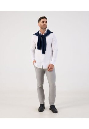 Camisa Formal De Manga Larga Para Hombre Blanco Patprimo