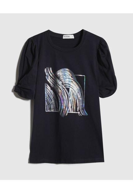 Camiseta Para Mujer Manga Corta Cuello Redondo Color Negro Marca Patprimo #30093543