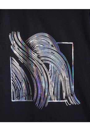 Camiseta Con Screen En Frente  Escote Redondo  Para Mujer Negro Patprimo
