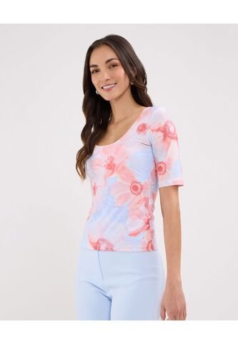 Camiseta Para Mujer Manga Corta Color Azul Claro Marca Patprimo #30093566 Patprimo