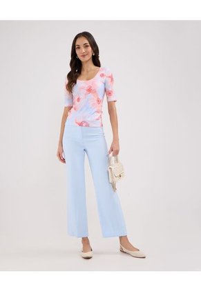 Camiseta Para Mujer Manga Corta Color Azul Claro Marca Patprimo #30093566