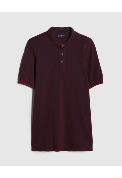 Polo Para Hombre Cuello Mao Sin Bolsillo Color Vino Marca Patprimo #44112594