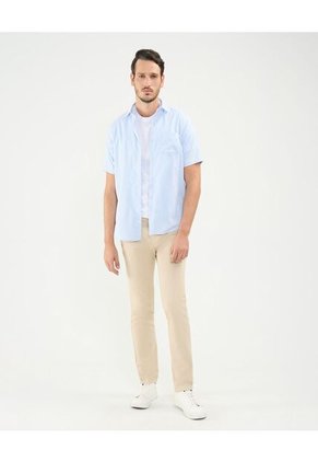 Camisa Para Hombre Manga Corta Con Bolsillo Color Azul Claro Marca Patprimo #44013061