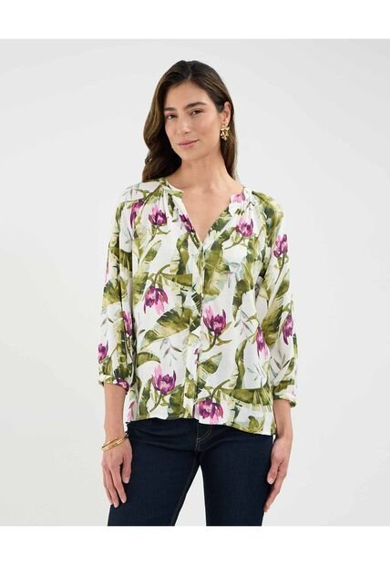 Blusa Para Mujer Manga 3/4 Color Verde Marca Patprimo #30123467