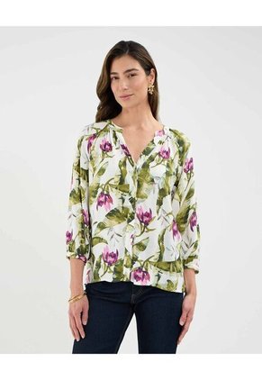 Blusa Para Mujer Manga 3/4 Color Verde Marca Patprimo #30123467