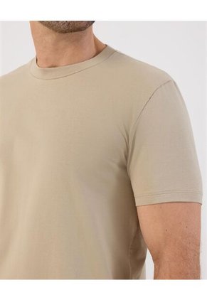 Camiseta Básica Cuello Redondo Para Hombre Beige Patprimo