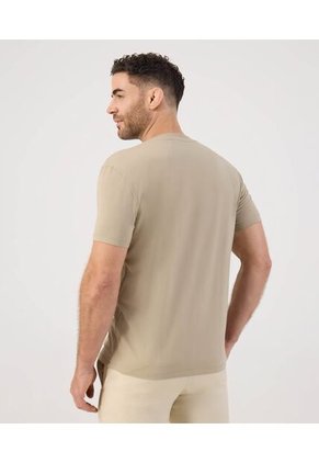 Camiseta Básica Cuello Redondo Para Hombre Beige Patprimo