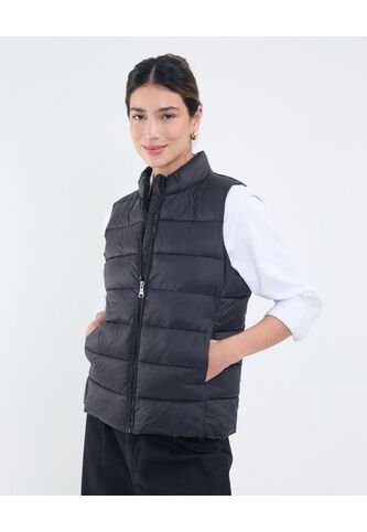 Chaleco Para Mujer Acolchado Color Negro Marca Patprimo #30250040 Patprimo