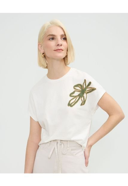 Camiseta Para Mujer Manga Corta Cuello Redondo Color Blanco Marca Patprimo #30093763