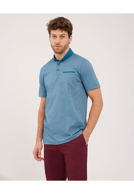 Polo Para Hombre Cuello Maquina Con Bolsillo Color Azul Claro Marca Patprimo #44112510