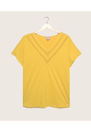 Camiseta Para Mujer Manga Corta Color Amarillo Marca Patprimo #14091316