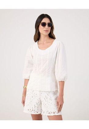 Blusa Para Mujer Manga Corta Color Blanco Marca Patprimo #30123598