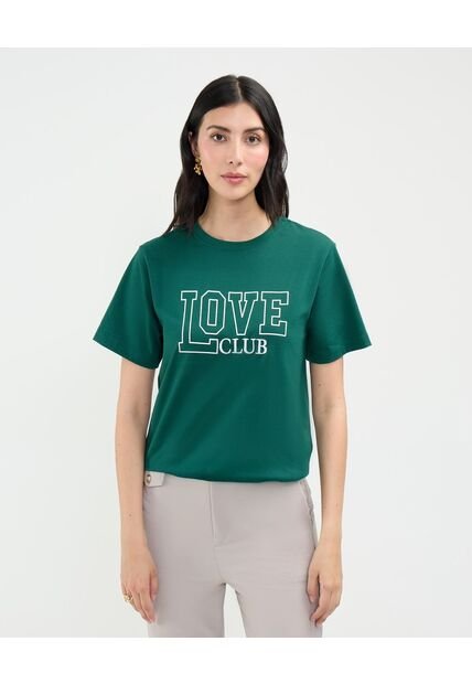 Camiseta Para Mujer Manga Corta Cuello Redondo Color Verde  Marca Patprimo #30093644