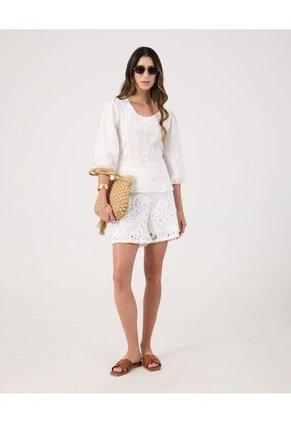 Blusa Para Mujer Manga Corta Color Blanco Marca Patprimo #30123598