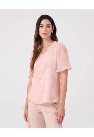 Blusa Para Mujer Manga Corta Color Rosa Marca Patprimo #30123620 Patprimo