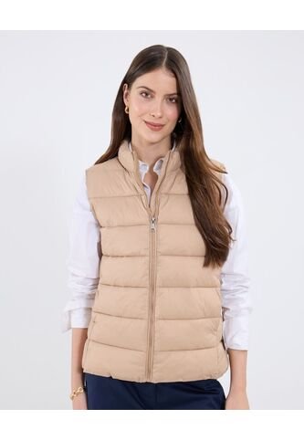 Chaleco Para Mujer Acolchado Color Café Marca Patprimo #30250040 Patprimo