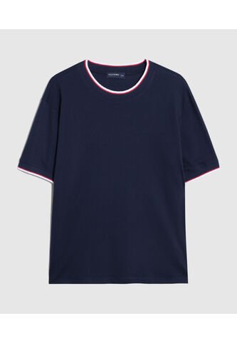 Camiseta  Para Hombre Manga Corta Cuello Redondo Color Azul Marca Patprimo #44097220 Patprimo