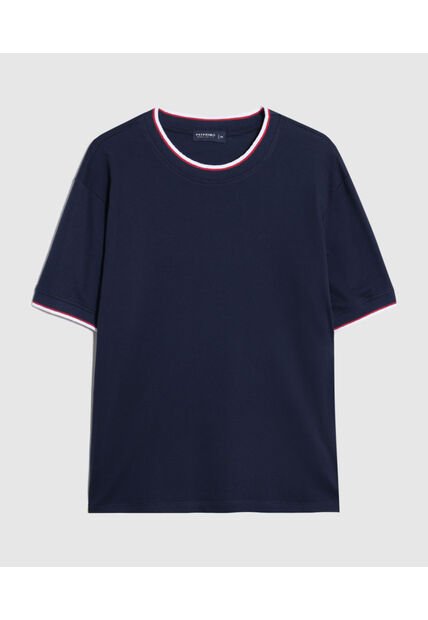 Camiseta  Para Hombre Manga Corta Cuello Redondo Color Azul Marca Patprimo #44097220