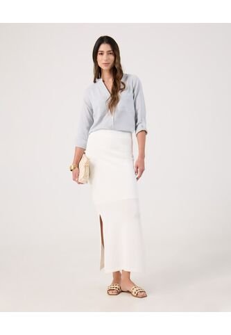 Falda Para Mujer Medio Color Blanco Marca Patprimo #30140409 Patprimo