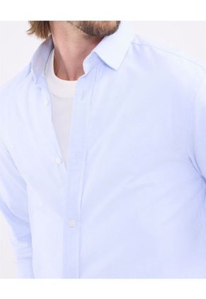 Camisa Para Hombre Manga Corta Con Bolsillo Cuello Casual M Color Azul Marca Patprimo #44013140