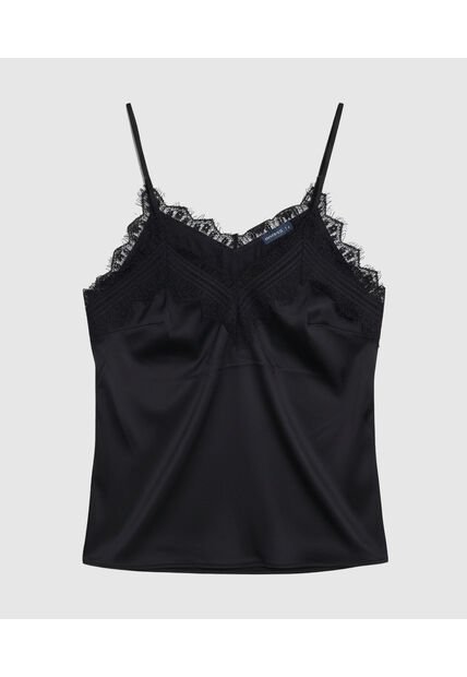 Top  Para Mujer Cuello V Color Negro Marca Patprimo #30220111