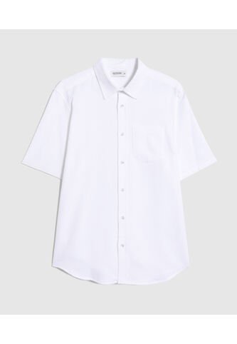 Camisa  Para Hombre Manga Corta Con Bolsillo Cuello C Color Blanco Marca Patprimo #44018298 Patprimo