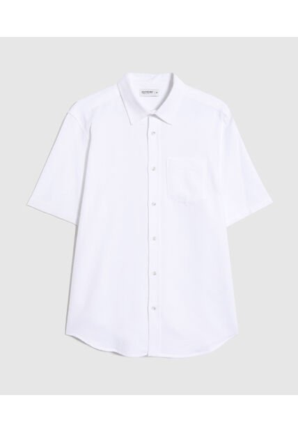 Camisa  Para Hombre Manga Corta Con Bolsillo Cuello C Color Blanco Marca Patprimo #44018298